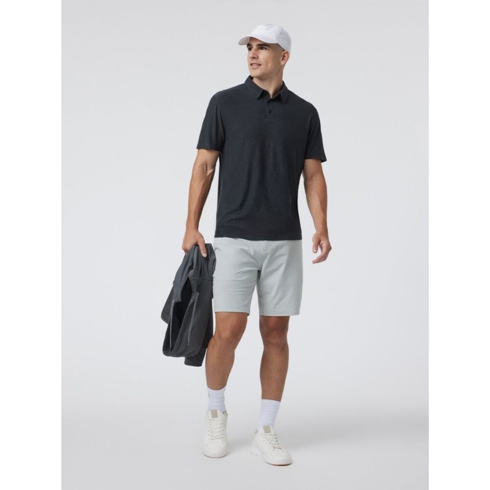 Vuori Strato Tech Polo in Charcoal Heather M